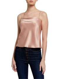 Alice   Olivia Harmon Drapey Satin Slip Tank at Neiman Marcus